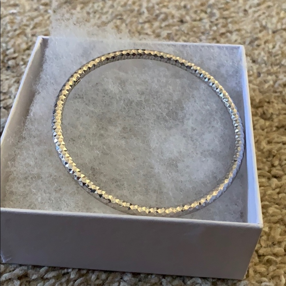 Sterling Silver Hammered Bangle
